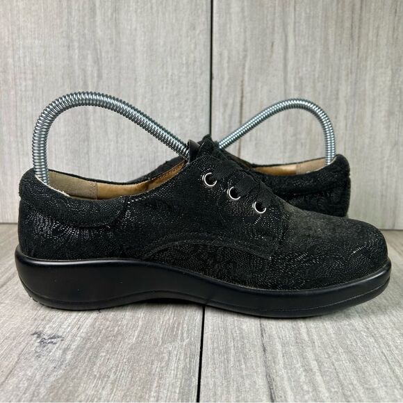 Alegria Kim 676 Lace Up Sneaker Black Lace Comfort Sneaker Womens Size 7 EUR 37 - Picture 4 of 10